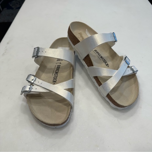 Birkenstock Franca Woman’s Sandals Slides Croc Embossed White US 10-10.5 EU 41 - Picture 9 of 9